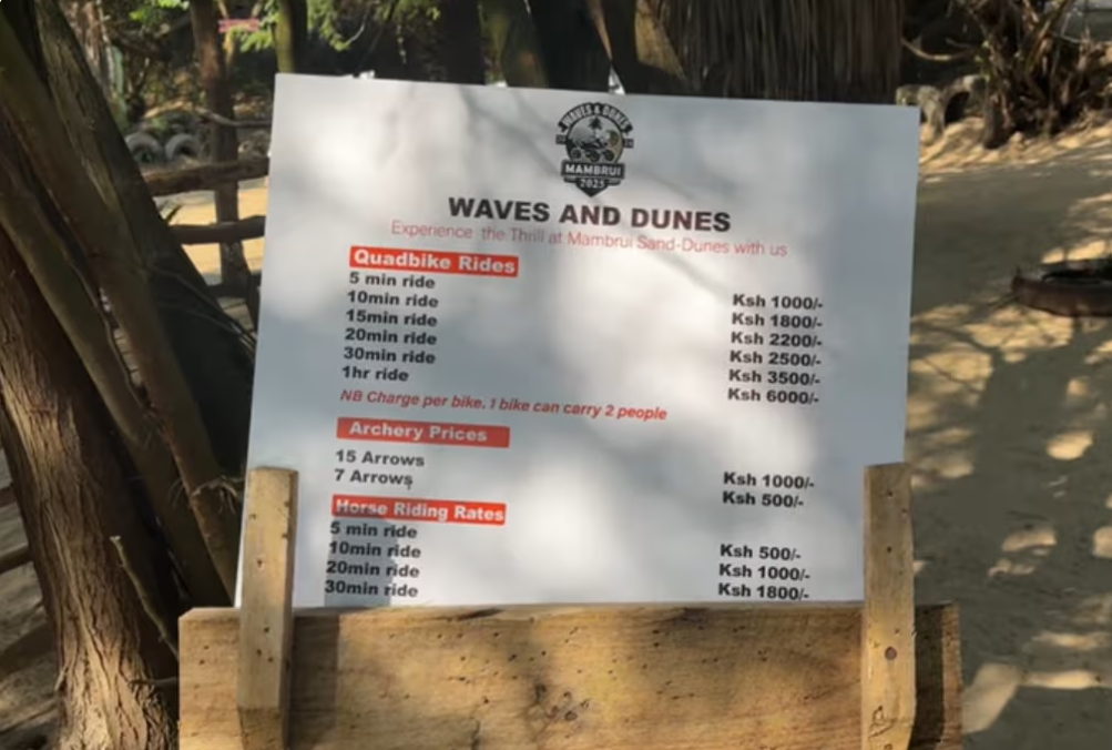 Mambrui sand dunes activities